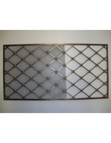 GRIGLIA con rete e rosette in ferro