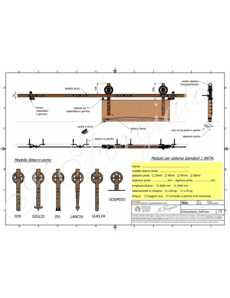 SISTEMA SCORREVOLE A VISTA PER PORTE