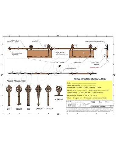 SISTEMA SCORREVOLE A VISTA PER PORTE